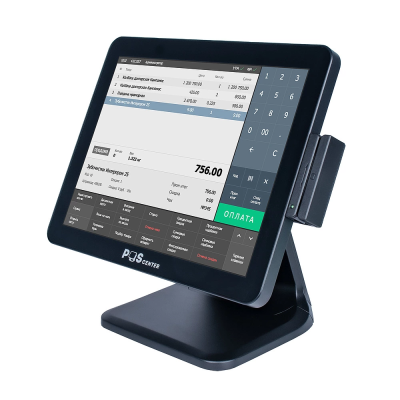 Сенсорный моноблок POSCenter POS90ES Pro (15", PCAP, N100, RAM 8Gb, SSD 2.5" 128Gb, 90W, MSR) стенд 101, без ОС